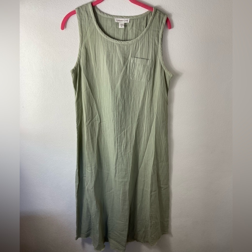 Coldwater Creek Light Thyme Green Dress Sz PM Petite
